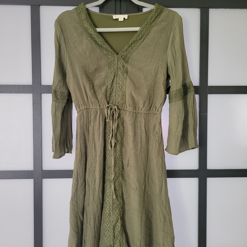 Elegant Olive Green Women's Dress